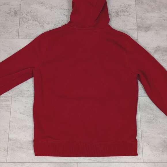 Tommy Hilfiger Red Hoodie Sweatshirt Pullover Fleece Hooded Mens Size Medium - Picture 11 of 13